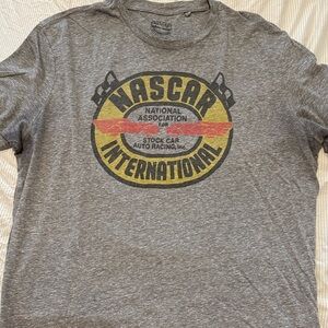 Lucky Brand Gray and Yellow NASCAR Men's Tee